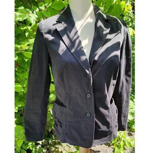 Atika Black‎ Blazer Jacket Fitted Career Office Business Casual Made in France
